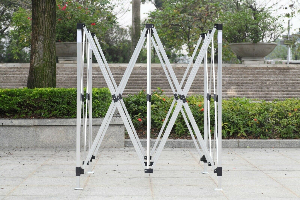 10x10 ft White Pop up Canopy Tent Steel Frame Q31875