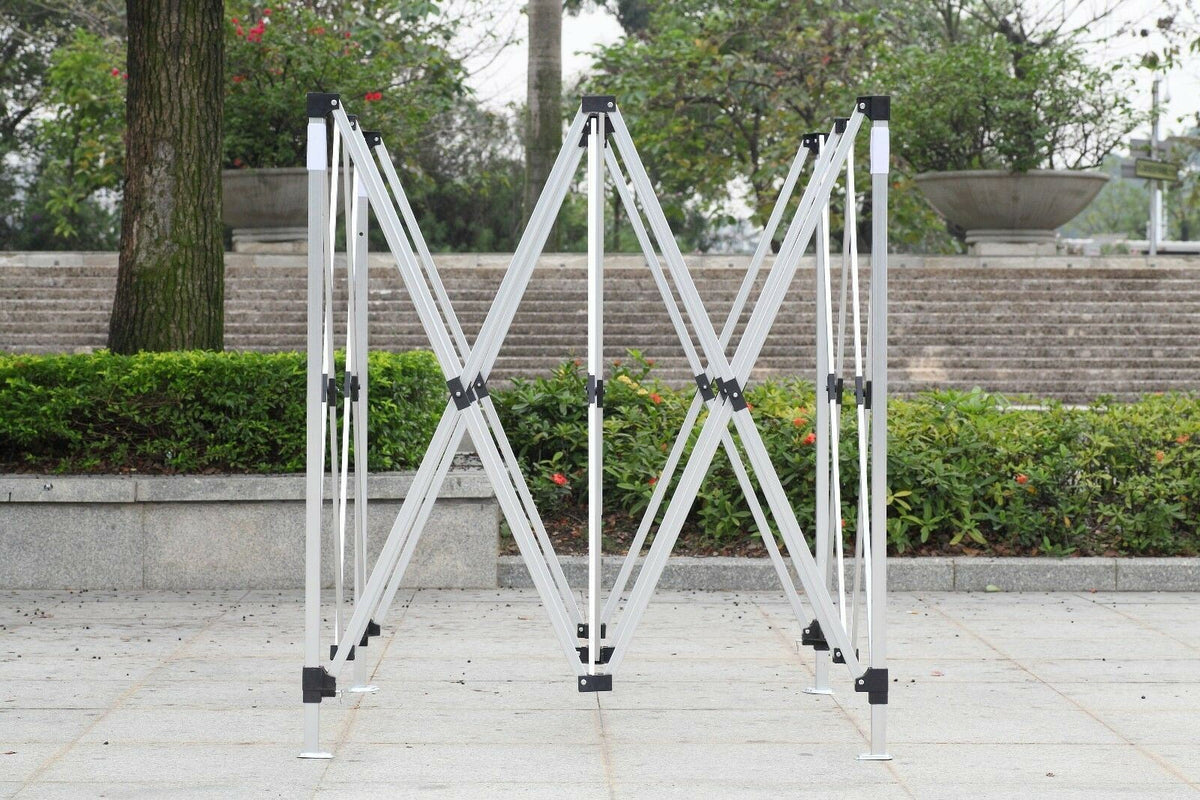 10x10 ft White Pop up Canopy Tent Steel Frame Q31875