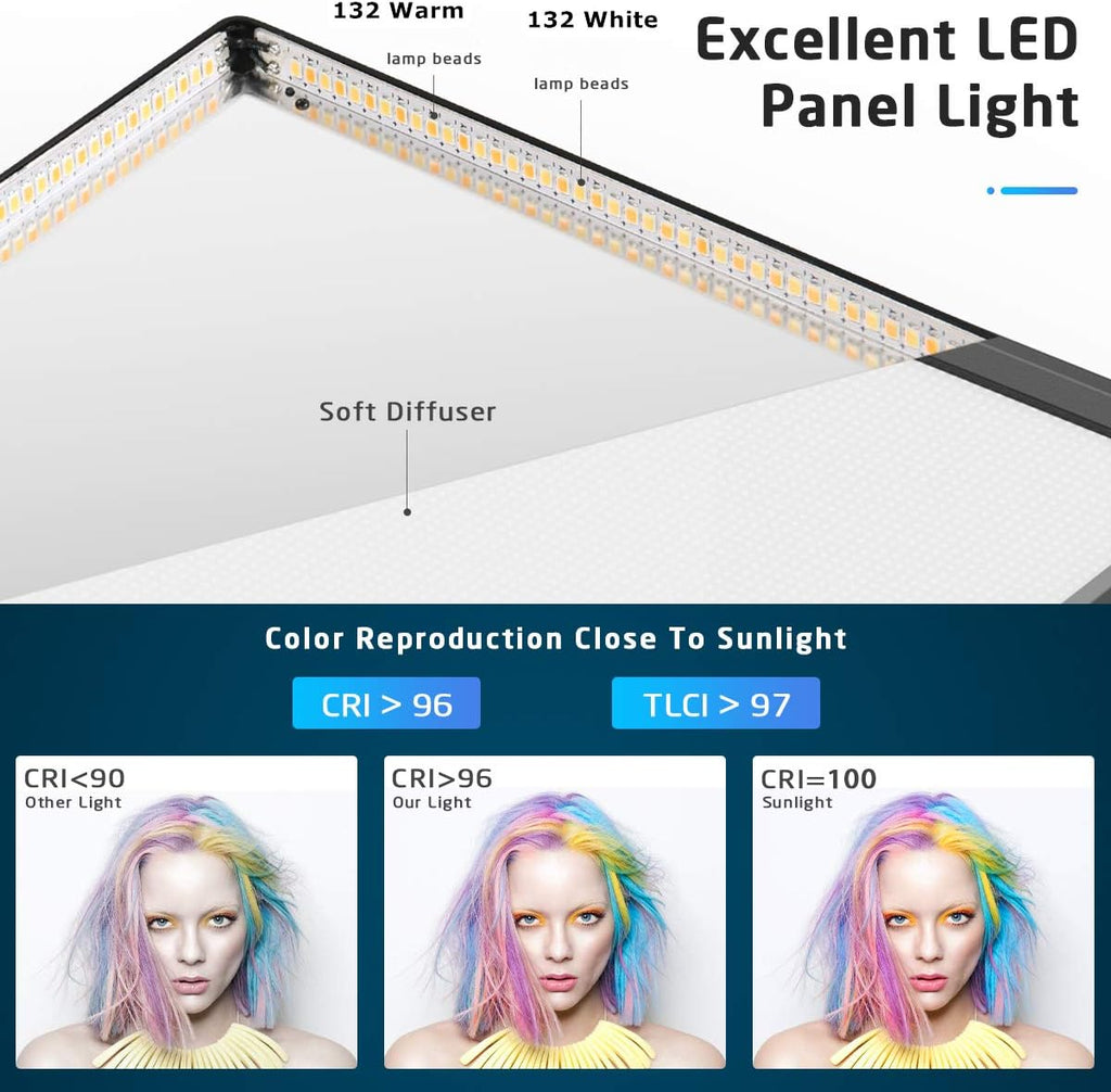 15.4 Inch Dimmable Bi-Color LED Video Light with Remote Control A436969