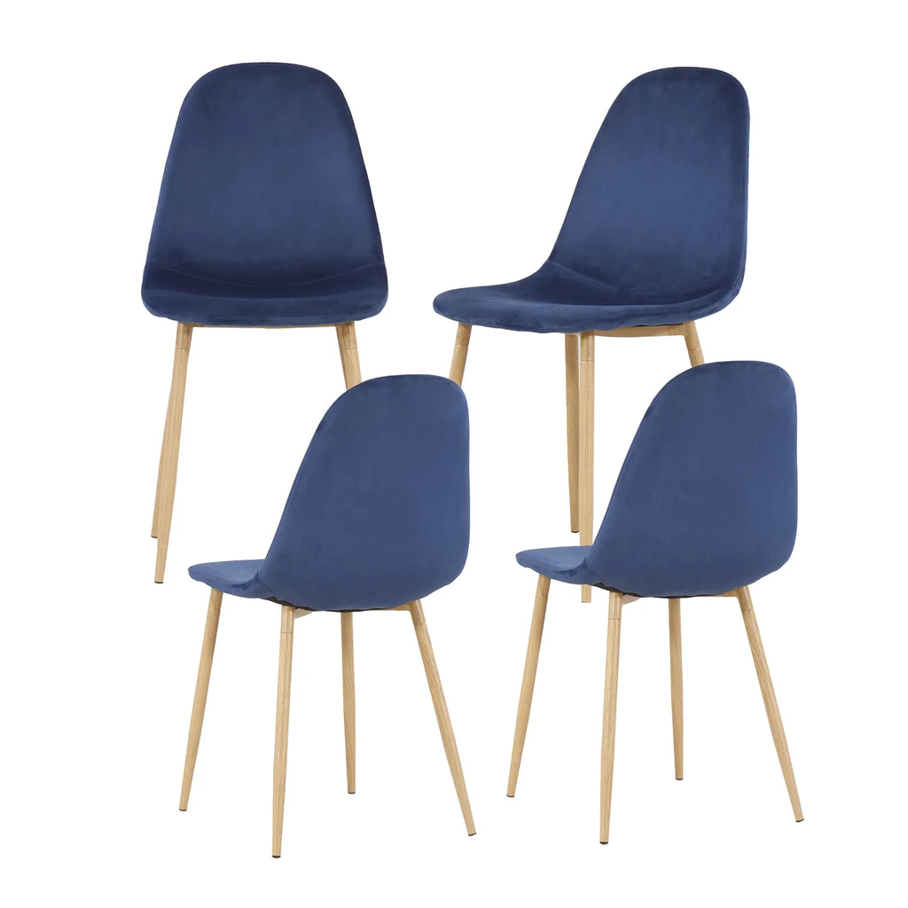 Velvet Upholstered Dining Chairs Set of 4 Q7839