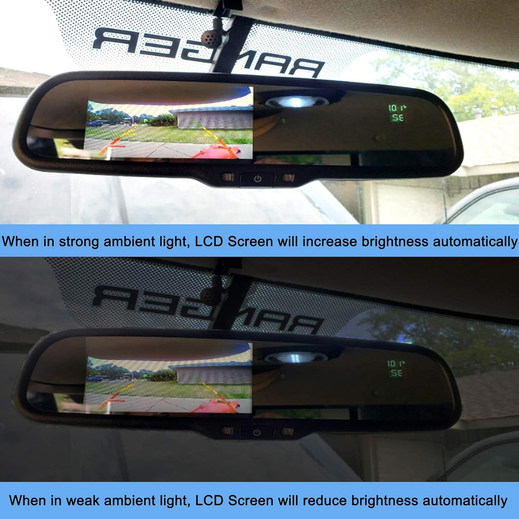 Tailgate Handle Backup Reverse Camera with 4.3" LCD Mirror Monitor Y419497