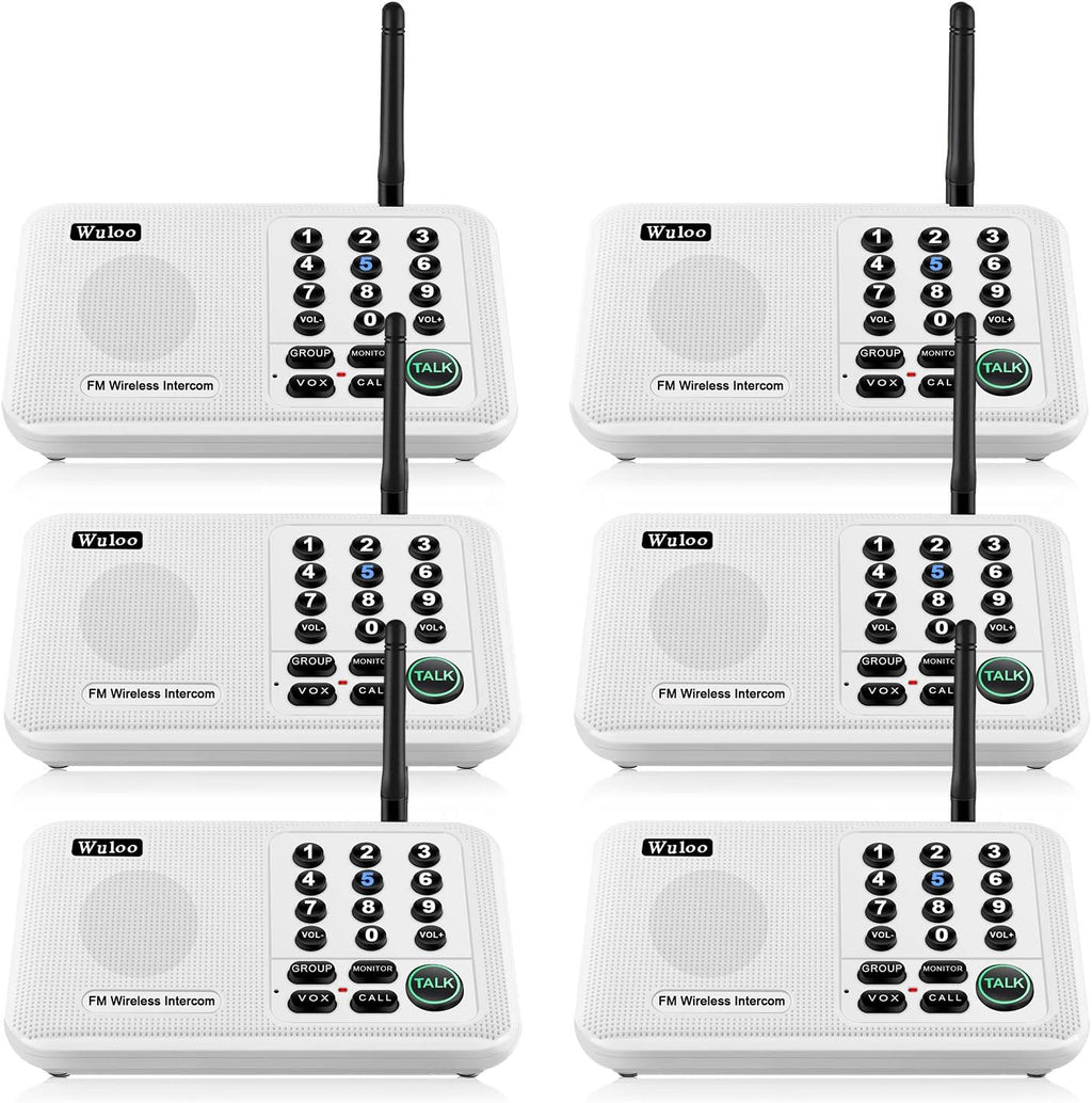 6 Packs White Wireless Intercom System N606481