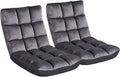 Gray 2 PCS Padded Folding Floor Chair with Backrest Z49629