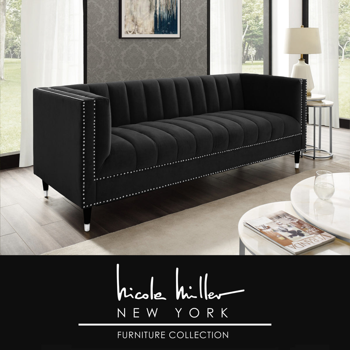 Velvet Club Chair or Sofa with Metal Legs N3960