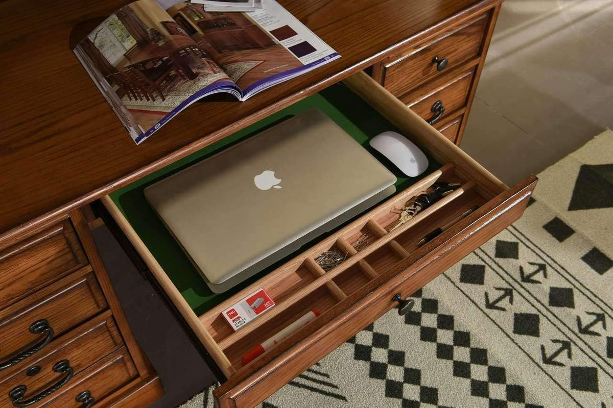 54 Inch Solid Oak Wood Roll Top Desk Z531
