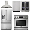36 Electric Range, Range Hood, Refrigerator with Water and Ice Dispenser, Dishwasher, Wine Cooler Z92808