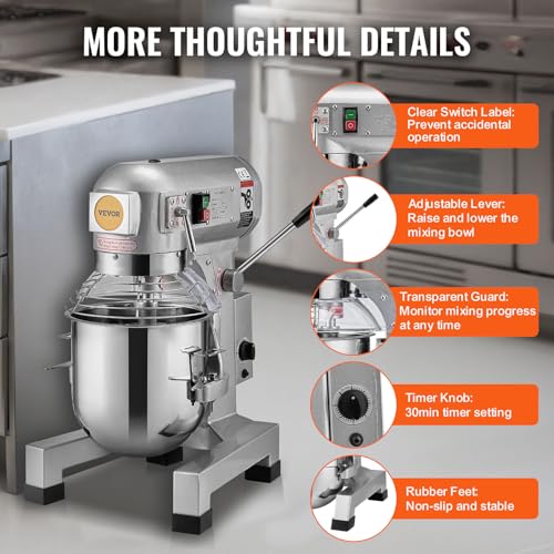 10Qt Commercial Stand Mixer with Stainless Steel Bowl V92444
