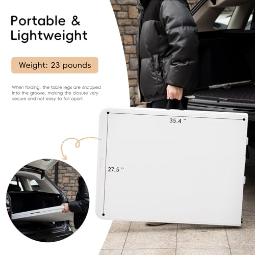 6FT HDPE Fold-in-Half Folding Table White Y5648