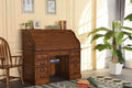 54 Inch Solid Oak Wood Roll Top Desk Z531