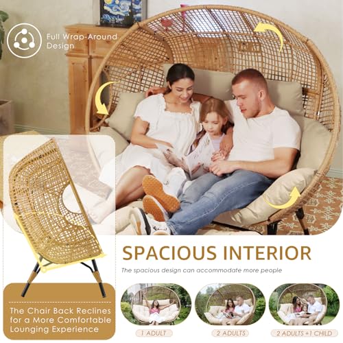 Oversized Double Egg Chair with Cushions N439