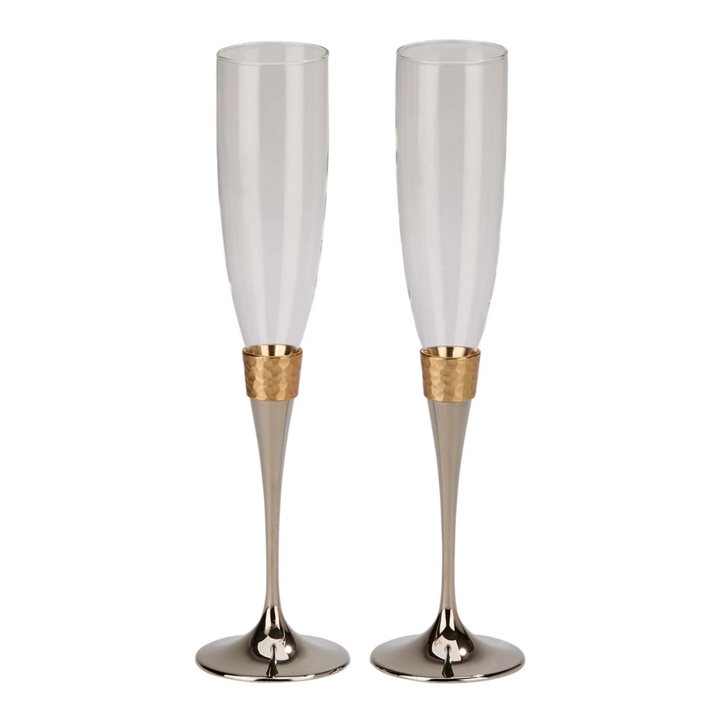 10.5 in. Hammered Flutes - Pair - Gold K561