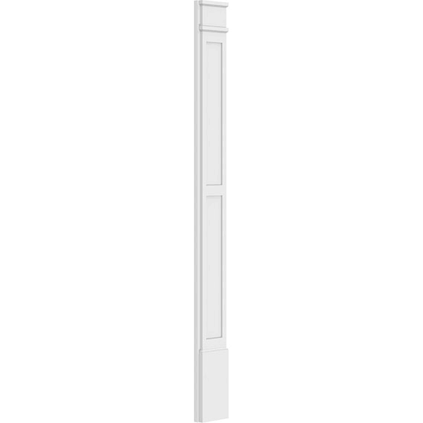 8x22W x 82x22H x 2x22P Two Equal Flat Panel PVC Pilaster with Decorative Capital & Base (Pair) H39568