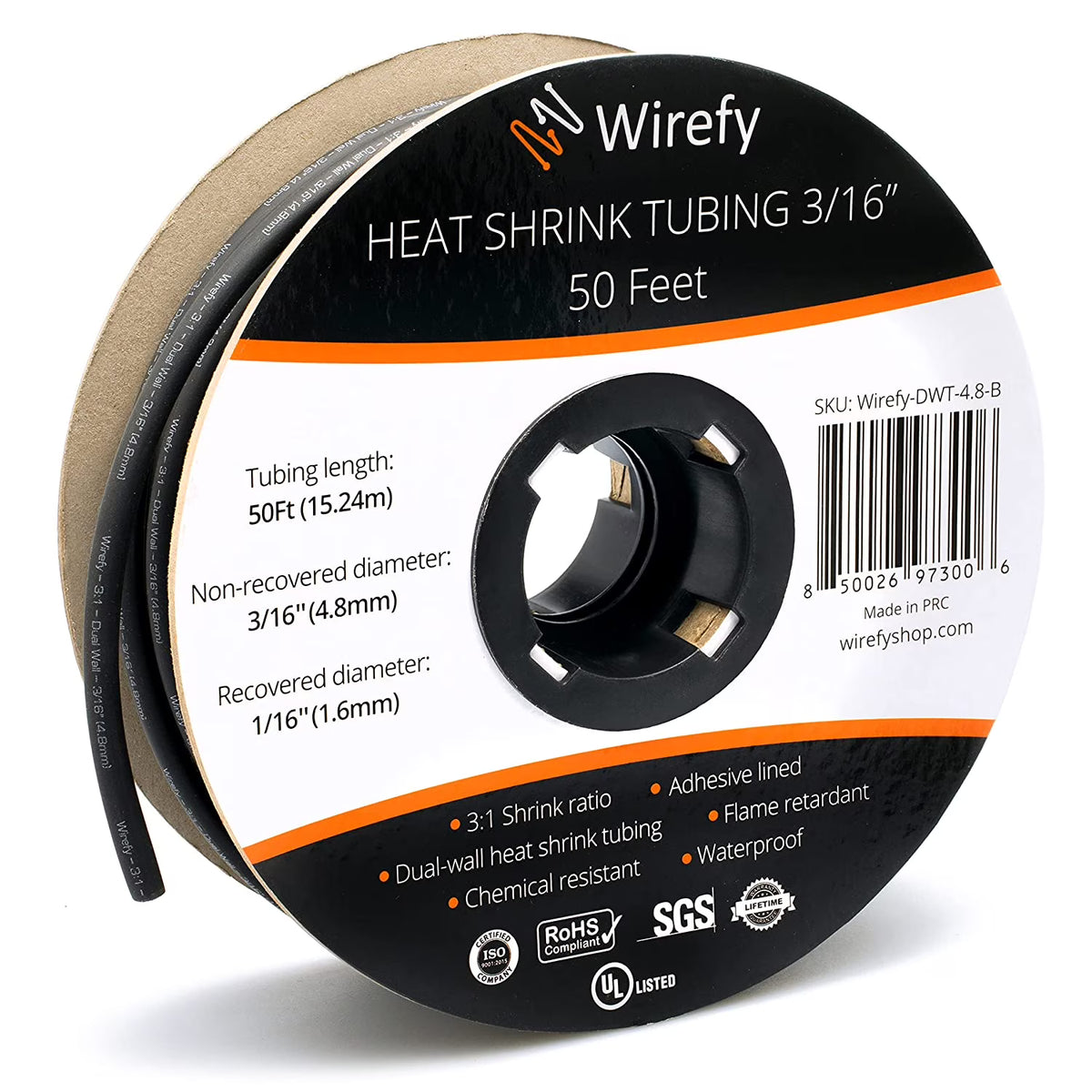 3/16" Marine Grade Heat Shrink Tubing 50 Feet Roll E625
