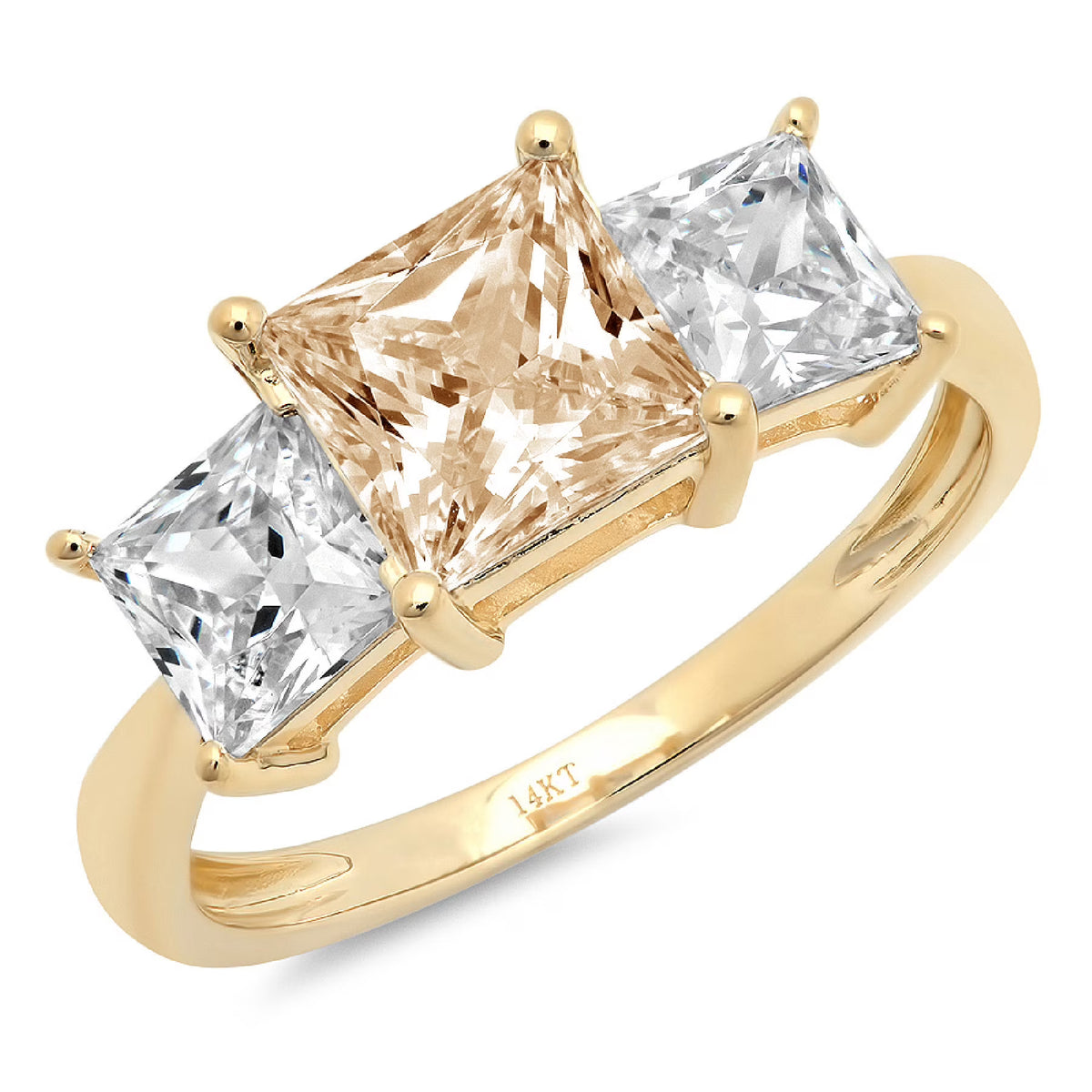 14k Yellow Gold Morganite Three-Stone Ring J238999