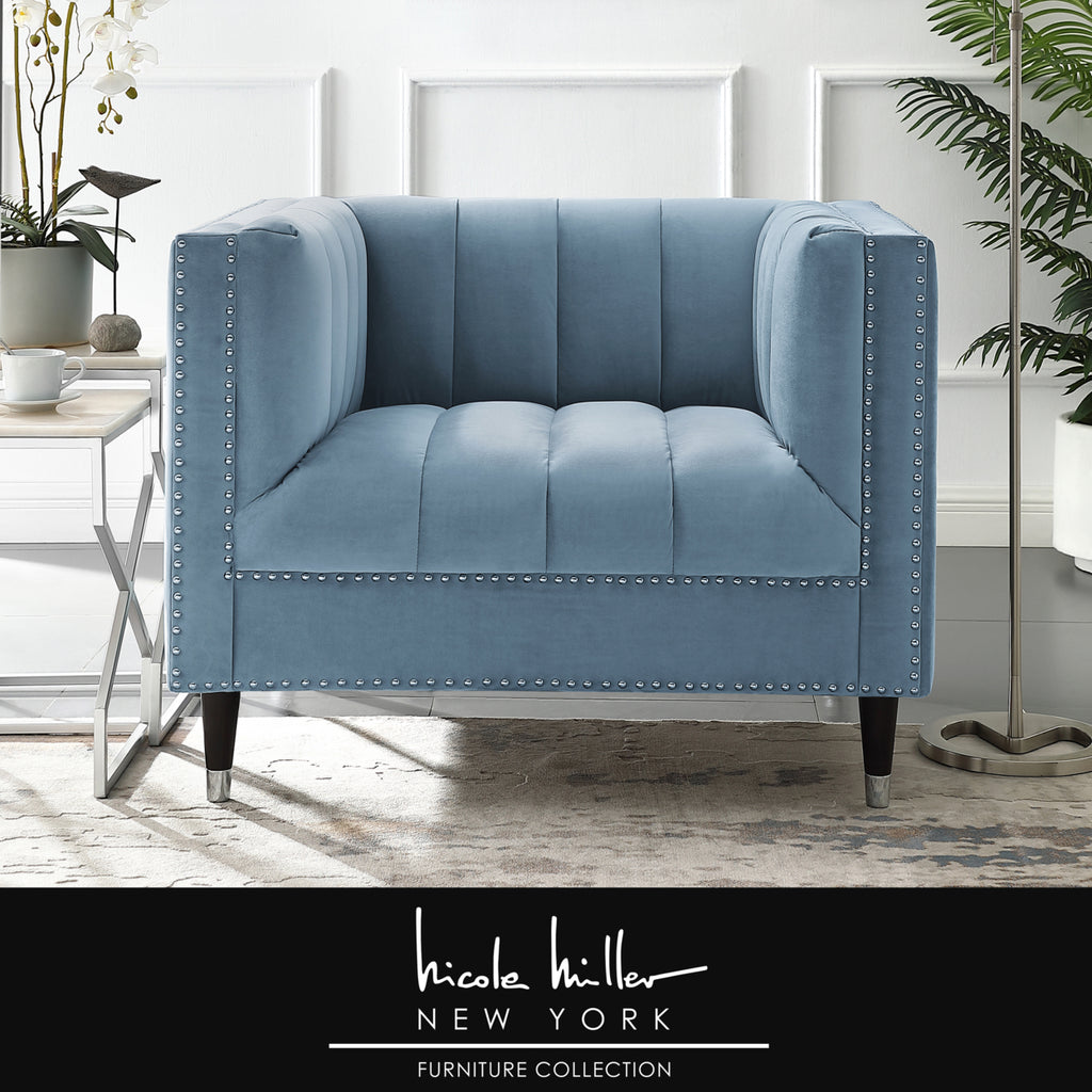 Velvet Club Chair or Sofa with Metal Legs N3960