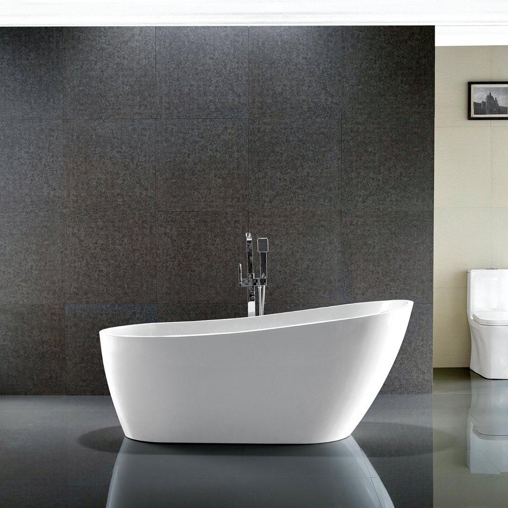 67 in. Acrylic Flatbottom Freestanding Bathtub in White K827982