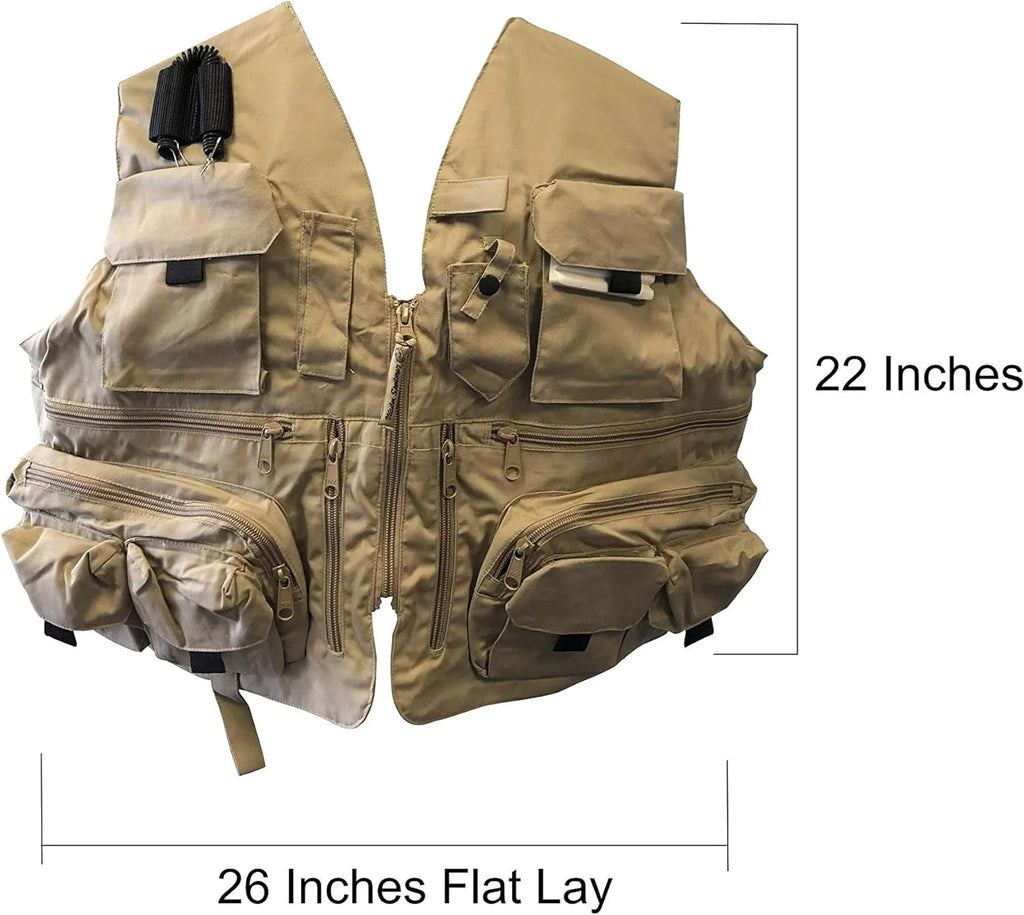 Fishing Gear Vest with 24 Pockets and Neoprene Shoulder A18344