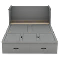 Gray Full Size Murphy Bed with Shelf and Charging Station R8266