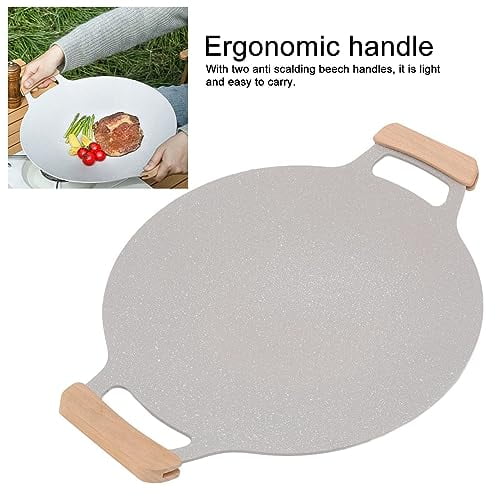 Nonstick Round Grill Pan with Wooden Handle W914