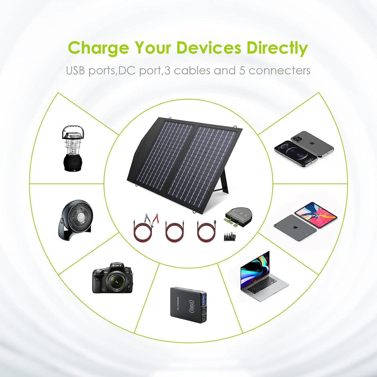 60W Foldable Monocrystalline Waterproof IP66 Portable Solar Panel J88713