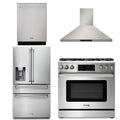 36 Gas Range, Range Hood, Refrigerator with Water and Ice Dispenser, Dishwasher W7522
