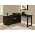 72 in. Espresso & Black Corner Computer Desk B265