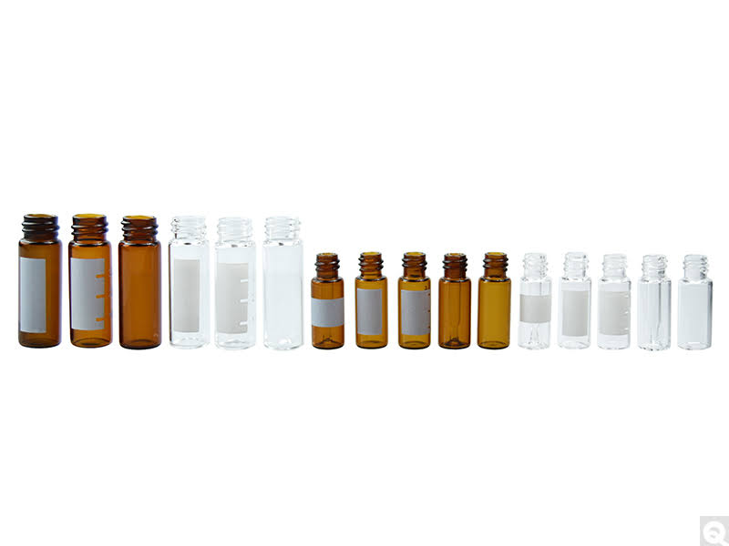 12 x 32 mm 2 ml Clear Borosilicate Glass Screw Thread Vial with White Graduation Spot K723736