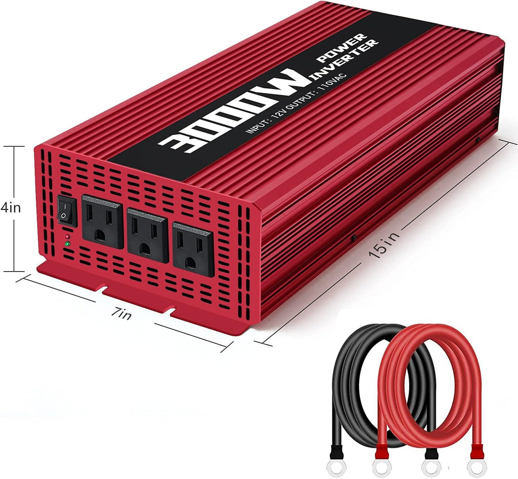 3000W Power Inverter DC 12V to AC 110V Modified Sine Wave Converter S486833