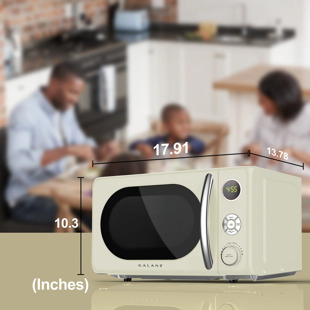 0.7 Cu ft 700 Watts Blue Retro Countertop Microwave Oven M12869