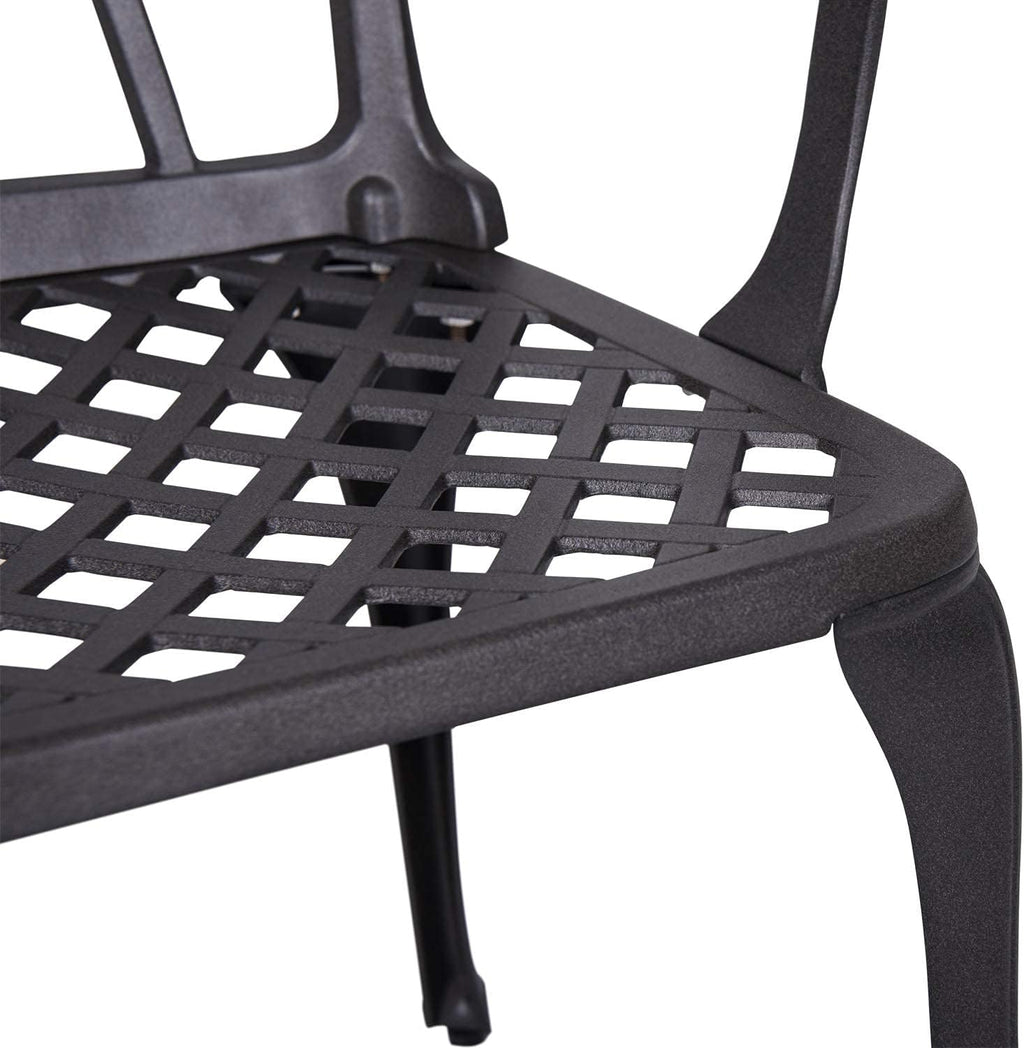 3 Piece Cast Aluminum Patio Bistro Table Set with Umbrella Hole V94386