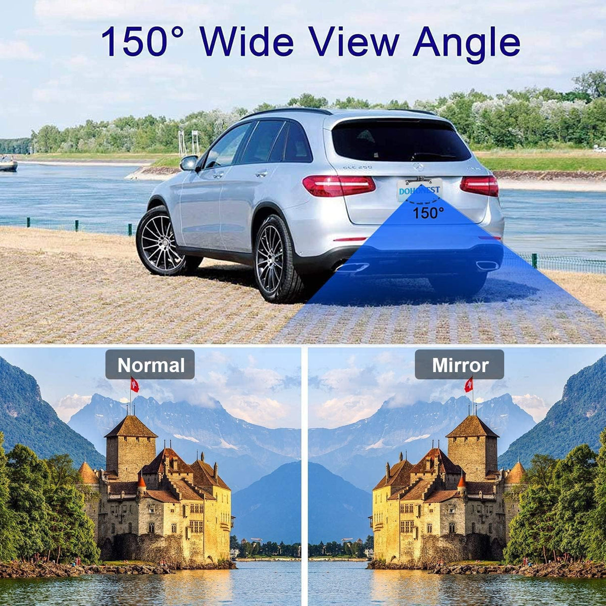HD 1080P 7 LED Night Vision Reverse Camera with LCD Monitor, Pack of 2 K74656