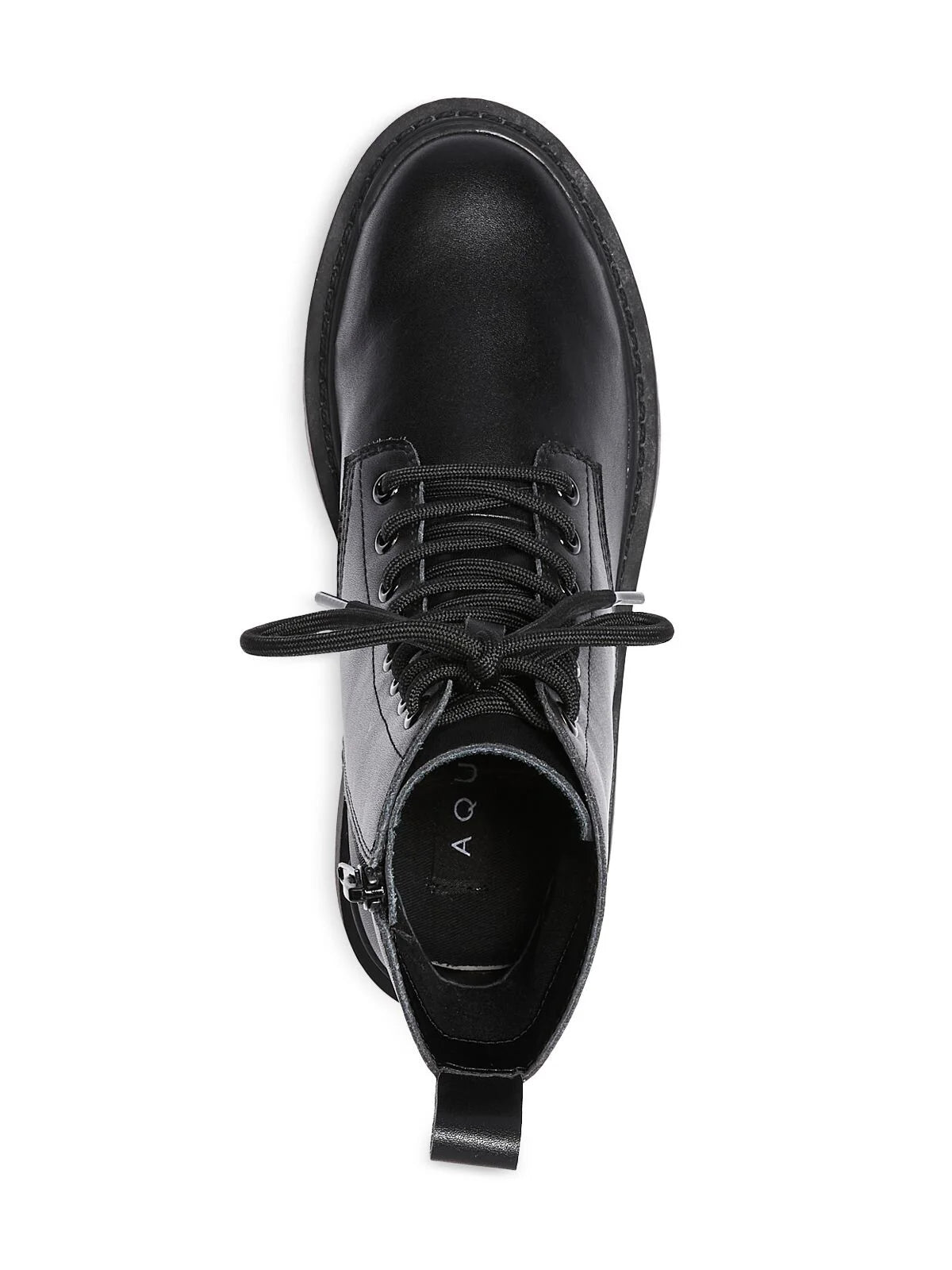 Black Leather Combat Boots I64283