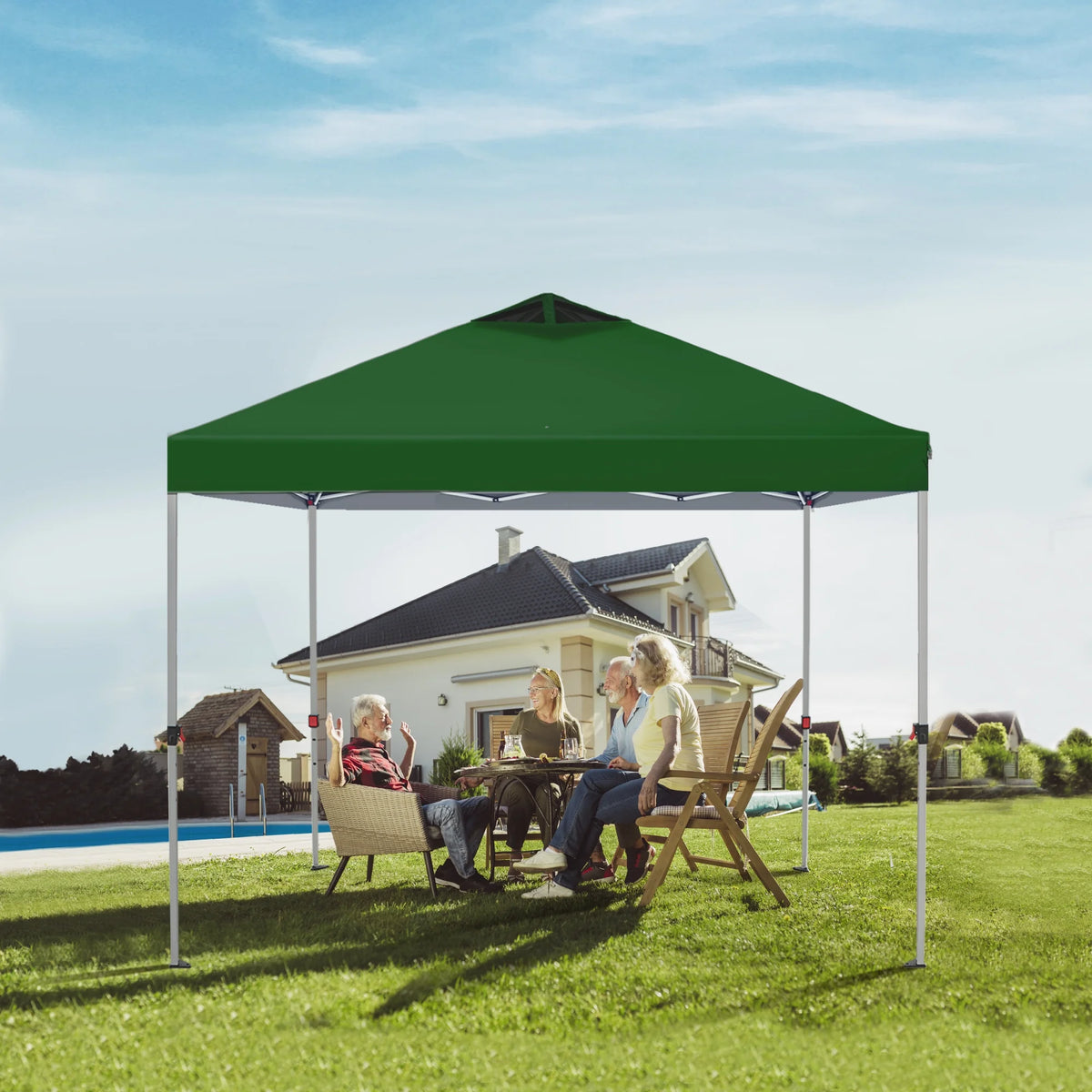 10x10ft Pop-up Canopy Tent with Wheeled Bag - Blue P623184