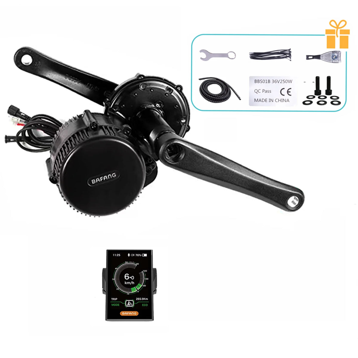 1000W 52V Mid Drive Motor Kit Electric Bicycle Conversion Kit Y84665