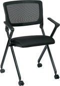 Black Mesh Folding Nesting Chair 2-Pack E18182