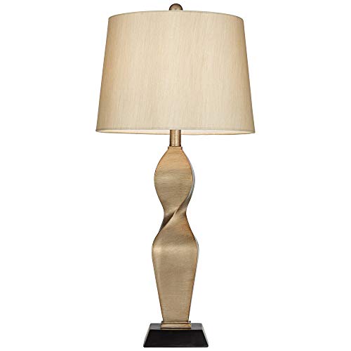 30" Tall Twist Sculptural Modern End Table Lamp Gold Finish S14866