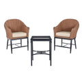 Light Brown 3-Piece Wicker Outdoor Bistro Set A58030