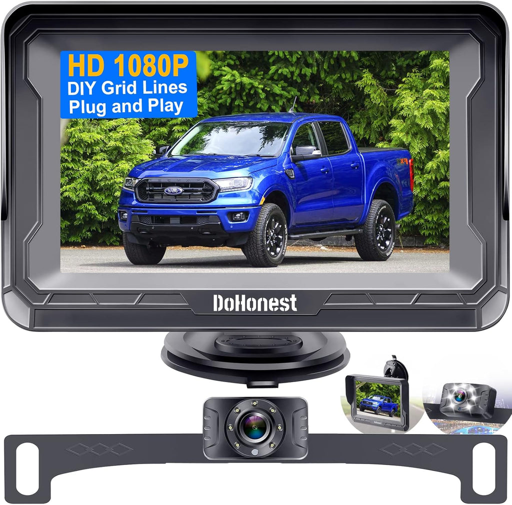HD 1080P 7 LED Night Vision Reverse Camera with LCD Monitor, Pack of 2 K74656