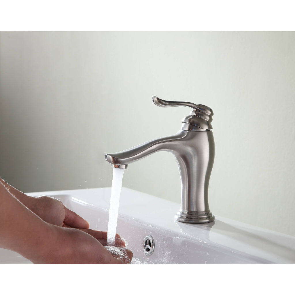Brushed Nickel Single Hole Single Handle Bathroom Faucet Z713