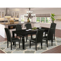 Black Leather Seat 7-piece Wood Dining Set P956314