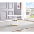 White Gold Round Wood Dining Table Z654516