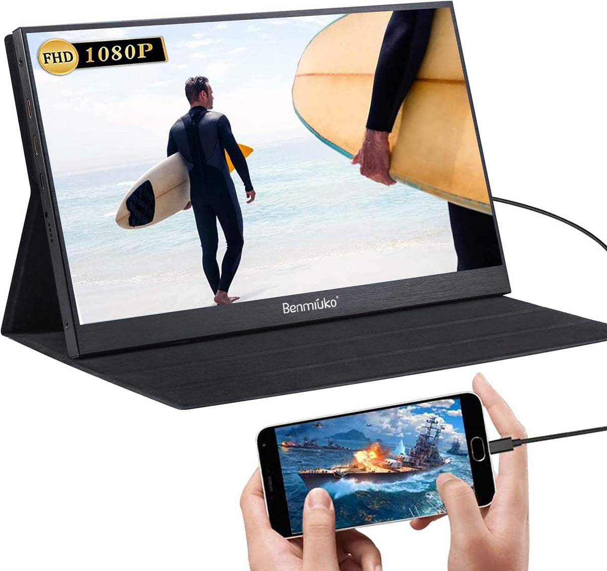 13.3 inch IPS HDMI Portable Monitor 1920x1080 Full HD Security Surveillance Display A864
