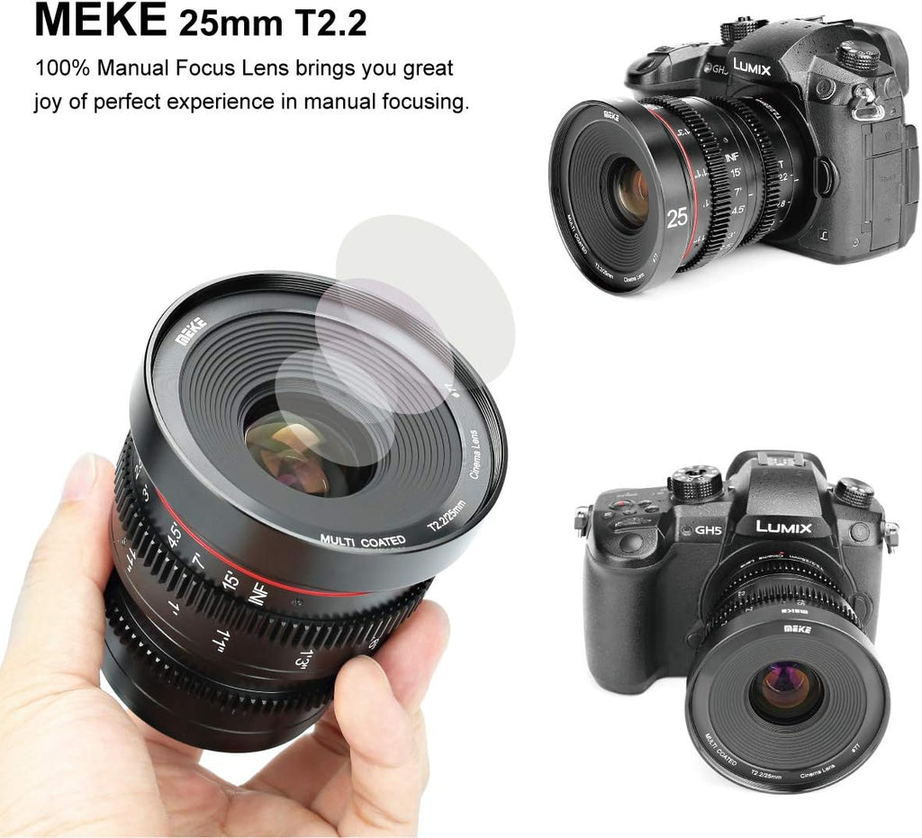 25mm T2.2 Manual Focus Prime Cinema Lens for Micro Four Thirds Mount Q3297