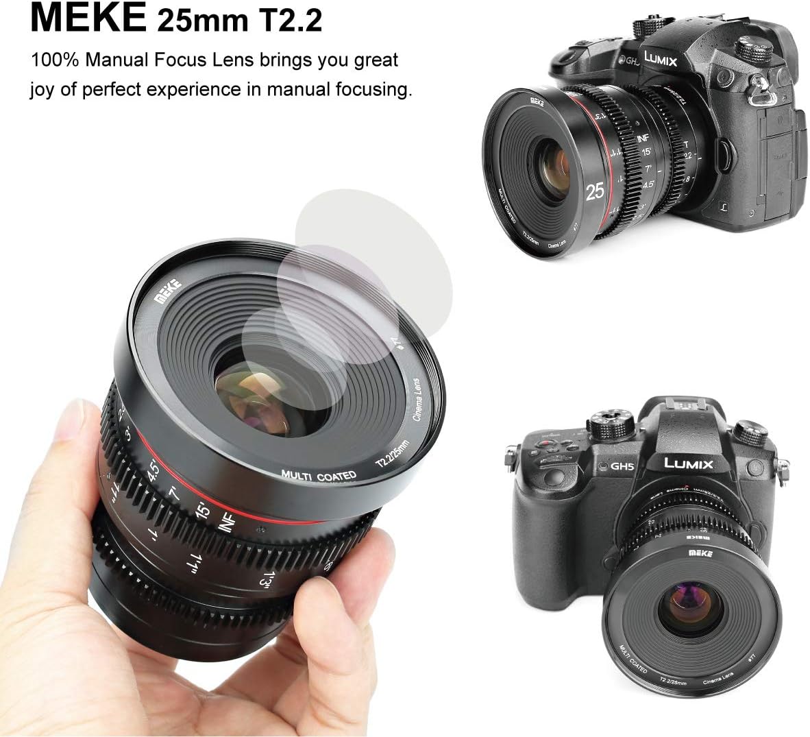 25mm T2.2 Manual Focus Prime Cinema Lens for Micro Four Thirds Mount Q3297