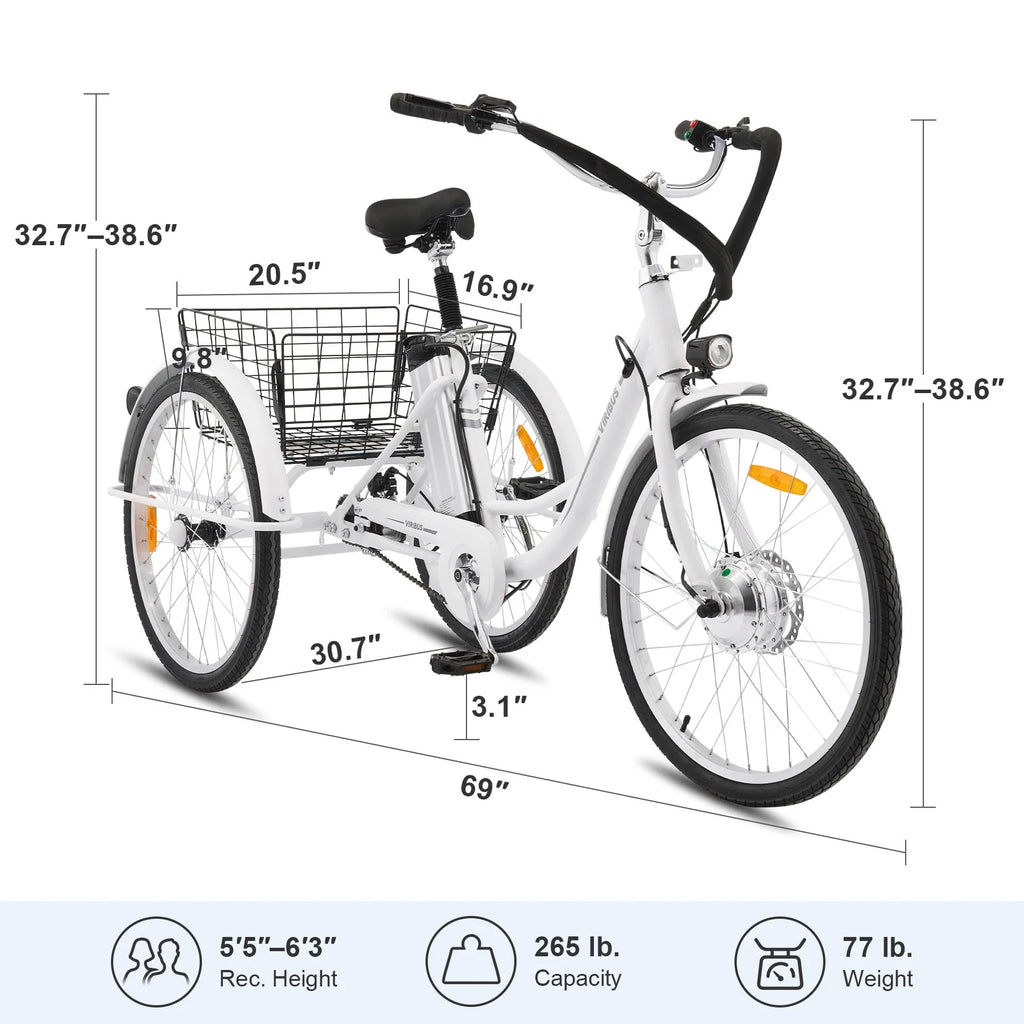 Electric Tricycle 350W 36V 10Ah Green N95456