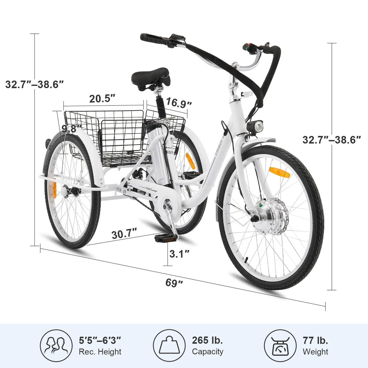 Electric Tricycle 350W 36V 10Ah Green N95456