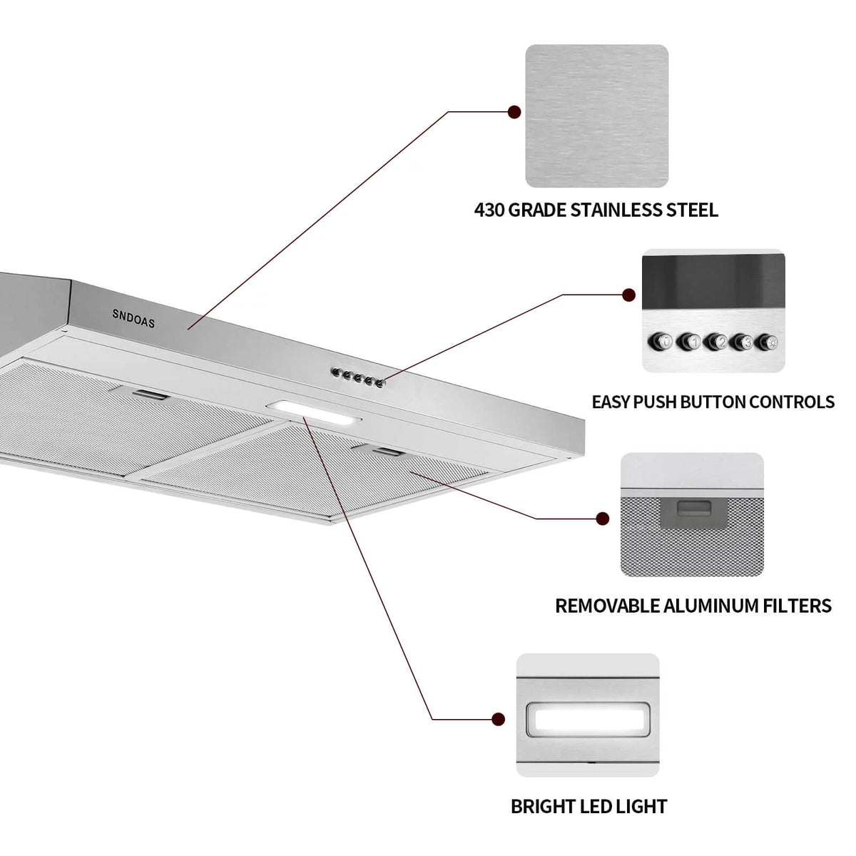 30-inch Stainless Steel Under Cabinet Range Hood F399038