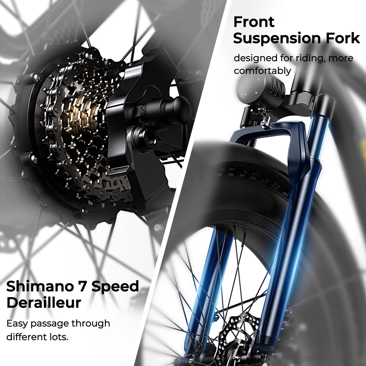 Electric Bike 26×4.0 Fat Tire 750W Motor 48V 15AH Y111