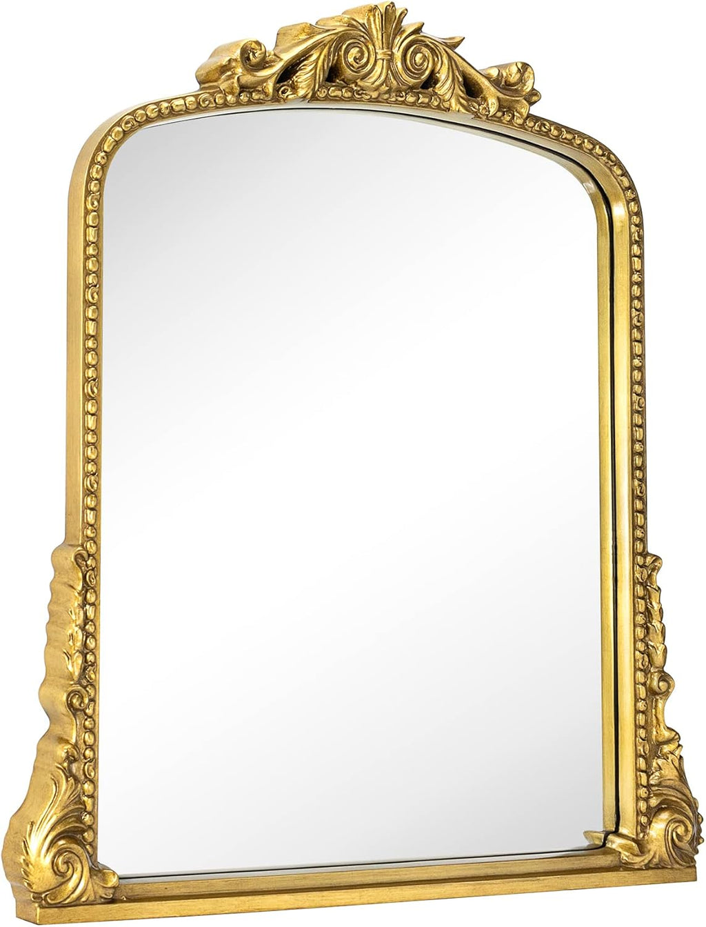 Antiqued Gold Ornate Arched Wall Mirror, 30 x 34'' P9906