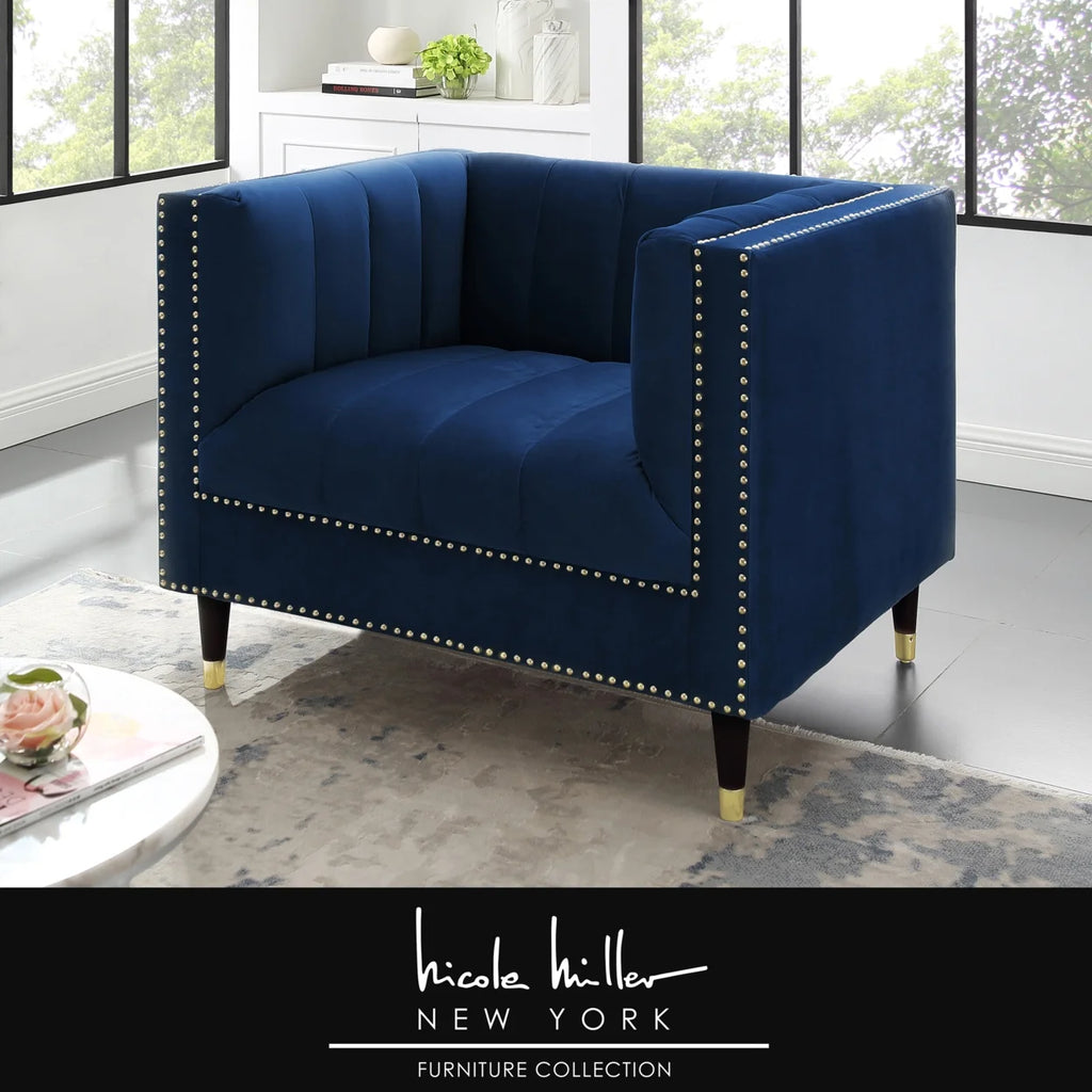 Velvet Club Chair or Sofa with Metal Legs N3960